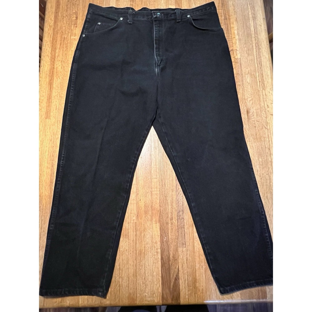 Vintage Wrangler‎ Men 42x30 Black Denim Relaxed Straight 5 Pocket Jeans